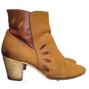 Bohemian 100% Leather Festival Italian Ankle Boots US 8 Made Italy‎ Boho Western